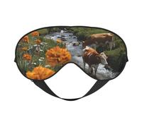 Masque de sommeil à motif de vaches de montagne, masque de sommeil double face, masque de sommeil pour homme et femme, masque occultant pour dormir, voyage