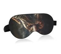 Masque de sommeil à motif diable et chèvre, doux et rafraîchissant, avec sangle élastique, idéal pour dormir, idéal pour les voyages et les activités de nuit.