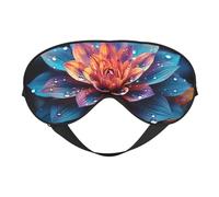 Masque de sommeil à motif floral de belle couleur pour homme et femme - Masque pour les yeux double face avec sangle réglable, doux et soyeux, bloque la lumière et respirant, pour voyage, sieste