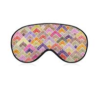 Masque de sommeil à motif géométrique sans couture brodé avec les yeux bandés Rose Motifs ethniques et tribaux Couverture de masque pour les yeux doux super lisse réglable pour hommes femmes voyage