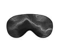 Masque de sommeil à motif ligne blanche pour homme et femme avec sangle réglable - Masque occultant doux et respirant - Antidérapant - Essentiels de voyage