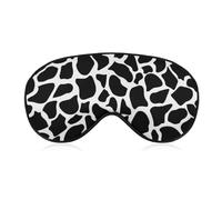 Masque de sommeil à motif peau de girafe noire pour femmes et hommes, masque de sommeil doux et ajustable, bandeau de sommeil, 20 x 10 cm