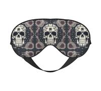 Masque de sommeil à motif tête de mort et imprimé floral, doux et respirant pour les voyages, le travail de nuit et la méditation