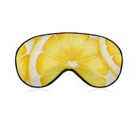 Masque de sommeil à motif tranche de citron pour homme et femme avec sangle réglable - Masque occultant doux et respirant - Antidérapant - Essentiels de voyage