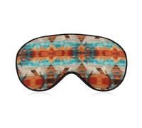 Masque de sommeil à motifs aztèques aquarelle, masque de sommeil occultant doux, bandeau pour les yeux, idéal pour une sieste profonde en voyage.