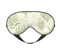 Masque de sommeil à motifs de petites feuilles de fougère avec sangle ajustable, cache-yeux occultant la lumière, idéal pour les voyages en avion, la sieste et la méditation (femmes et hommes).