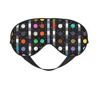 Masque de sommeil à paillettes arc-en-ciel à pois noirs et blancs pour homme et femme Impression double face en soie douce