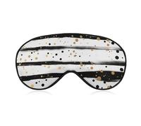 Masque de sommeil à rayures à pois dorés et encre pour homme et femme - Masque de sommeil occultant amusant - Masque de sommeil mignon