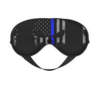 Masque de sommeil à rayures bleues avec motif tête de mort et étoiles