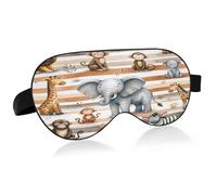 Masque de sommeil à rayures et motifs animaux africains, doux et rafraîchissant, avec sangle élastique, idéal pour dormir, idéal pour les voyages et les activités de nuit.