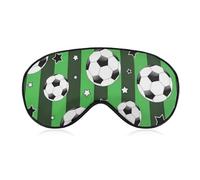 Masque de sommeil à rayures vertes et étoiles de football, masque occultant doux pour les yeux, idéal pour une sieste profonde en voyage.
