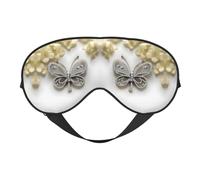 Masque de sommeil à strass avec imprimé papillon et fleur pour femmes et hommes, masque confortable pour les yeux pour le voyage, la sieste la nuit
