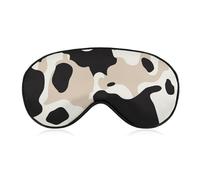 Masque de sommeil à taches de vache pour homme et femme avec sangle réglable - Masque occultant doux et respirant - Antidérapant - Essentiels de voyage