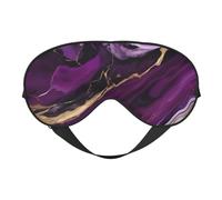 Masque de sommeil à texture marbrée violet foncé, 100 % soie de mûrier naturelle avec couvre-yeux ultra doux pour dormir, voyage, sieste