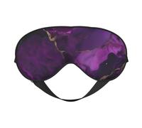 Masque de sommeil à texture marbrée violet foncé, masque pour les yeux 100 % soie de mûrier naturelle avec couvre-yeux ultra doux pour dormir, voyage, sieste