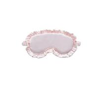 Masque de sommeil à volants en soie doux pour les yeux - Cache-yeux multicolore - Cache-yeux occultant pour femme et homme - Pour mieux dormir (rose clair)