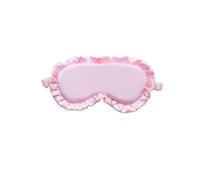 Masque de sommeil à volants en soie doux pour les yeux - Cache-yeux multicolore - Cache-yeux occultant pour femme et homme - Pour mieux dormir (rose)