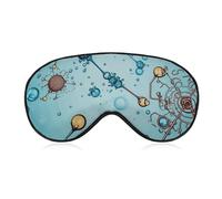 Masque de sommeil abstraction biologie chimie pour femmes et hommes avec sangle réglable - Masque occultant doux et respirant - Antidérapant - Essentiels de voyage