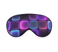 Masque de sommeil abstrait en grille néon pour homme et femme avec sangle réglable pour voyage, yoga, sieste, travail