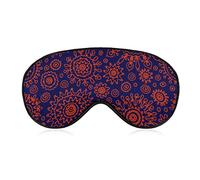 Masque de sommeil Abstrait Ethnic Circle Art Sleep Eye Mask Bandeau avec sangle réglable Orange Soft Eye Cover pour bloquer les lumières