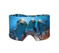Masque de sommeil amusant avec imprimé dauphin qui vous regarde, doux et respirant, idéal pour les voyages, la méditation et une utilisation de nuit