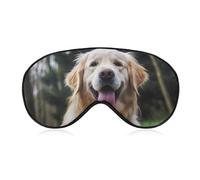 Masque de sommeil amusant Golden Retriever doux et confortable avec sangle réglable pour homme, femme, travail, voyage