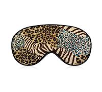 Masque de sommeil amusant pour femme homme, animal zèbre tigre imprimé léopard doux avec les yeux bandés masque pour dormir sangle élastique réglable occultant sommeil couverture ombre pour voyage s
