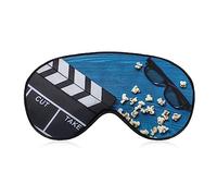 Masque de sommeil amusant pour femme homme, film bleu planche en bois doux avec les yeux bandés masque pour dormir sangle élastique réglable occultant sommeil couverture oeil ombre pour voyage somme