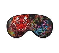 Masque de sommeil amusant pour femme homme, tigre panthère léopard imprimé animal galaxie coloré doux avec les yeux bandés masque pour dormir sangle élastique réglable occultant sommeil couverture o
