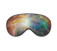 Masque de sommeil amusant pour femme homme, un beau ciel étoilé avec bandeau doux orange Masque pour les yeux pour dormir Sangle élastique réglable Blackout Sleep Cover Eye Shade pour la sieste de s