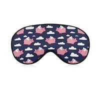 Masque de sommeil amusant pour femmes et hommes, ailes de cochon amusantes avec bandeau pour les yeux pour dormir Sangle élastique réglable Blackout Sleep Cover Eye Shade for Travel Sleeping Nap