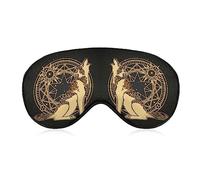 Masque de sommeil amusant pour femmes et hommes, signes du zodiaque loup doux avec les yeux bandés pour dormir, sangle élastique réglable, occultant, cache-œil pour voyage, sieste