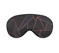 Masque de sommeil amusant pour femmes hommes, or rose noir moderne mosaïque géométrique Figures doux bandeau masque pour les yeux pour dormir sangle élastique réglable occultant sommeil couverture o