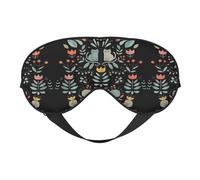 Masque de sommeil amusant pour les yeux de chats, oiseaux et fleurs pour homme et femme avec sangle réglable facile pour les voyages