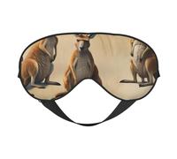 Masque de sommeil amusant pour les yeux imprimé zoo kangourou pour l'extérieur, l'intérieur, le voyage, le camping, la méditation, le yoga, le travail