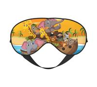 Masque de sommeil animaux sur l'arche de Noé 1, masques pour les yeux pour dormir double face, masques de sommeil pour homme et femme, couvre-yeux occultant pour dormir, voyager