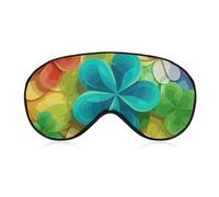 Masque de sommeil arc-en-ciel avec trèfle pour homme et femme avec sangle réglable - Doux et respirant - Anti-dérapant - Essentiels de voyage