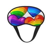 Masque de sommeil arc-en-ciel motif cœurs de la Gay Pride pour femmes et hommes, masque pour les yeux pour dormir, masque de sommeil bloquant la lumière, bandeau pour les yeux pour la sieste en avio