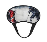 Masque de sommeil artistique de hockey sur glace doux et confortable avec sangle réglable occultante pour femmes, filles, hommes, voyage, yoga, sieste, travail