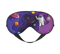 Masque de sommeil astronaute en mission dans l'espace extra-atmosphérique, masques pour les yeux pour le sommeil double face, masques de sommeil pour homme et femme, couvre-yeux occultant pour dormir