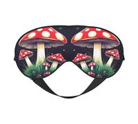Masque de sommeil aux champignons magiques, masque pour les yeux 100 % soie de mûrier naturelle avec couvre-yeux ultra doux pour dormir, voyage, sieste