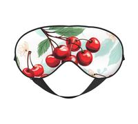 Masque de sommeil aux fruits de cerise pour homme et femme - Masque pour les yeux double face avec sangle réglable, doux au toucher soyeux, bloque la lumière et respirant, pour voyage, sieste, travail