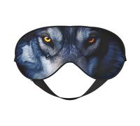 Masque de sommeil aux yeux de loup pour homme et femme - Masque pour les yeux double face avec sangle réglable, doux au toucher soyeux, bloque la lumière et respirant, pour voyage, sieste, travail de
