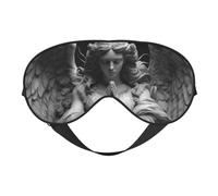 Masque de sommeil avec ange priant, avec sangle réglable, protection pour les yeux, bloque la lumière, pour femmes et hommes, voyage en avion, sieste, méditation