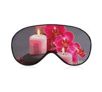 Masque de sommeil avec bougies rouges d'orchidée pour homme et femme - Pour dormir sur le côté - Sangle réglable - Doux et respirant - Anti-dérapant - Essentiels de voyage