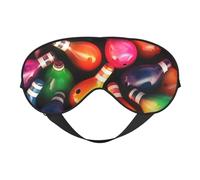 Masque de sommeil avec boules de bowling pour homme et femme - Masque pour les yeux double face avec sangle réglable, doux au toucher soyeux, bloque la lumière et respirant pour voyage, sieste