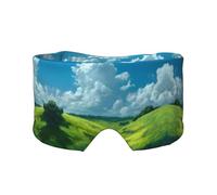 Masque de sommeil avec cache-oreilles imprimé prairie d'été - Masque de sommeil avec cache-oreilles pour homme et femme - Cadeau de nuit