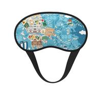 Masque de sommeil avec carte de la Grèce pour adultes, occultant, masque confortable bloquant la lumière pour les voyages, le yoga