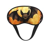 Masque de sommeil avec chauve-souris d'Halloween pour homme et femme - Doux et confortable - Occultant - Pour voyage, yoga, sieste, travail