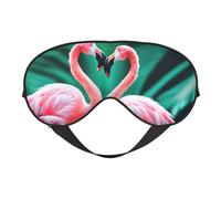 Masque de sommeil avec deux flamants roses, masque doux pour les yeux avec sangle réglable pour dormir, voyager et se détendre